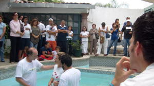 A baptism at a Christian outreach in Mexico.